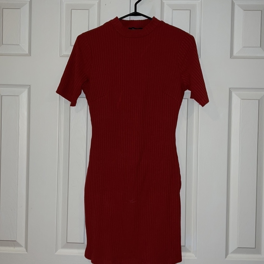 Revamped ribbed knit turtleneck neck mini dress Sz XL